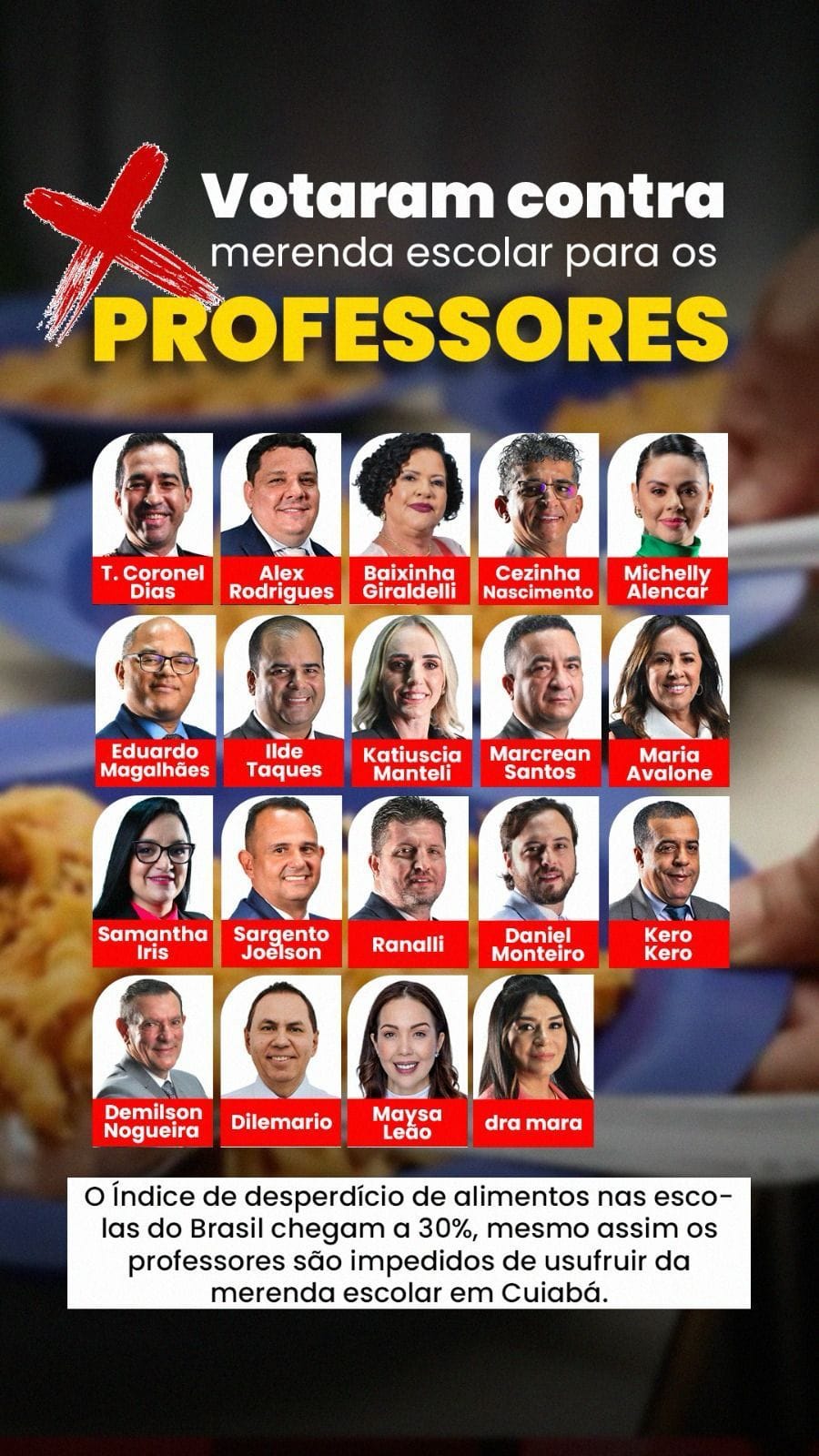 A COVARDIA DOS PODEROSOS: PROFESSORES SÃO PROIBIDOS DE ALMOÇAR NA ESCOLA ENQUANTO ABÍLIO E SEUS VEREADORES MANTÊM SEUS PRIVILÉGIOS