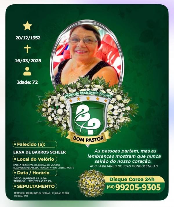 Sorriso se despede da professora Erna