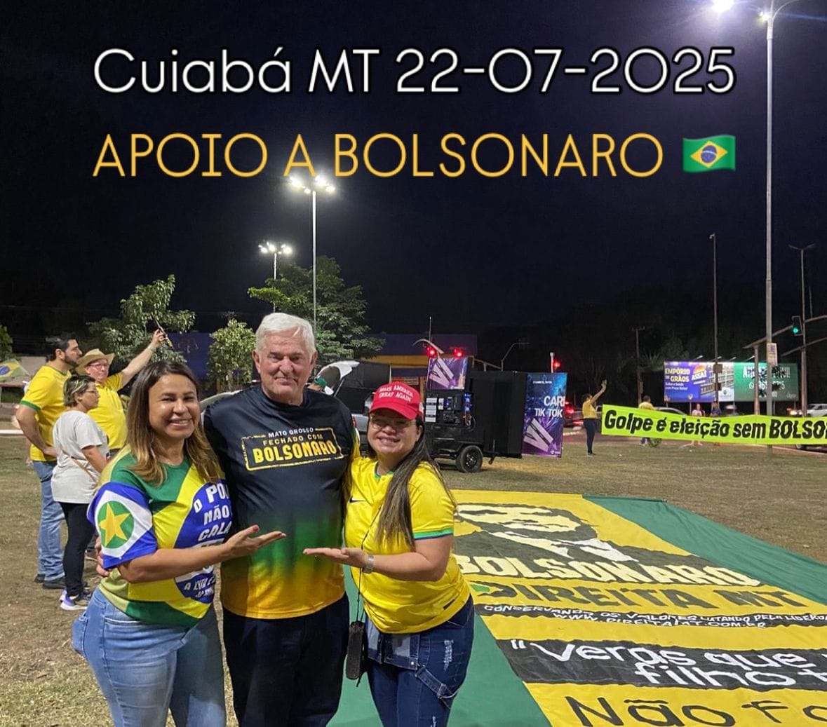 Antônio Galvan lidera protesto em Cuiabá com grito de “Fora Lula e Bolsonaro 2026” e buzinaço na rua