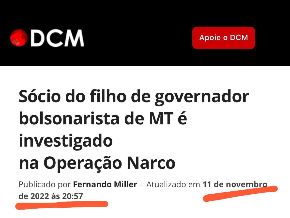 🚨 Sócio de filho do governador de MT em MG já foi investigado por ligação com dinheiro do narcotráfico