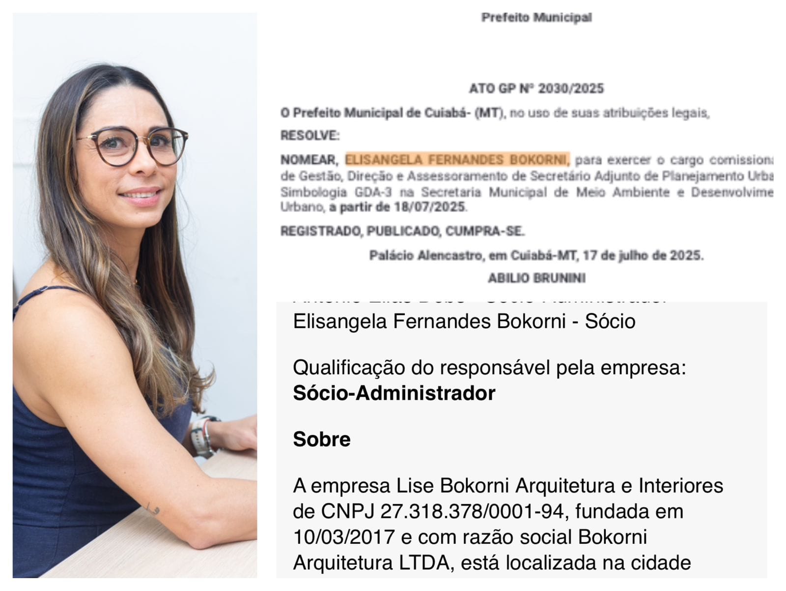 Arquitetura do Poder: Lise Bokorni assume Meio Ambiente de Cuiabá enquanto segue no comando do CAU/MT e mantém escritório ativo