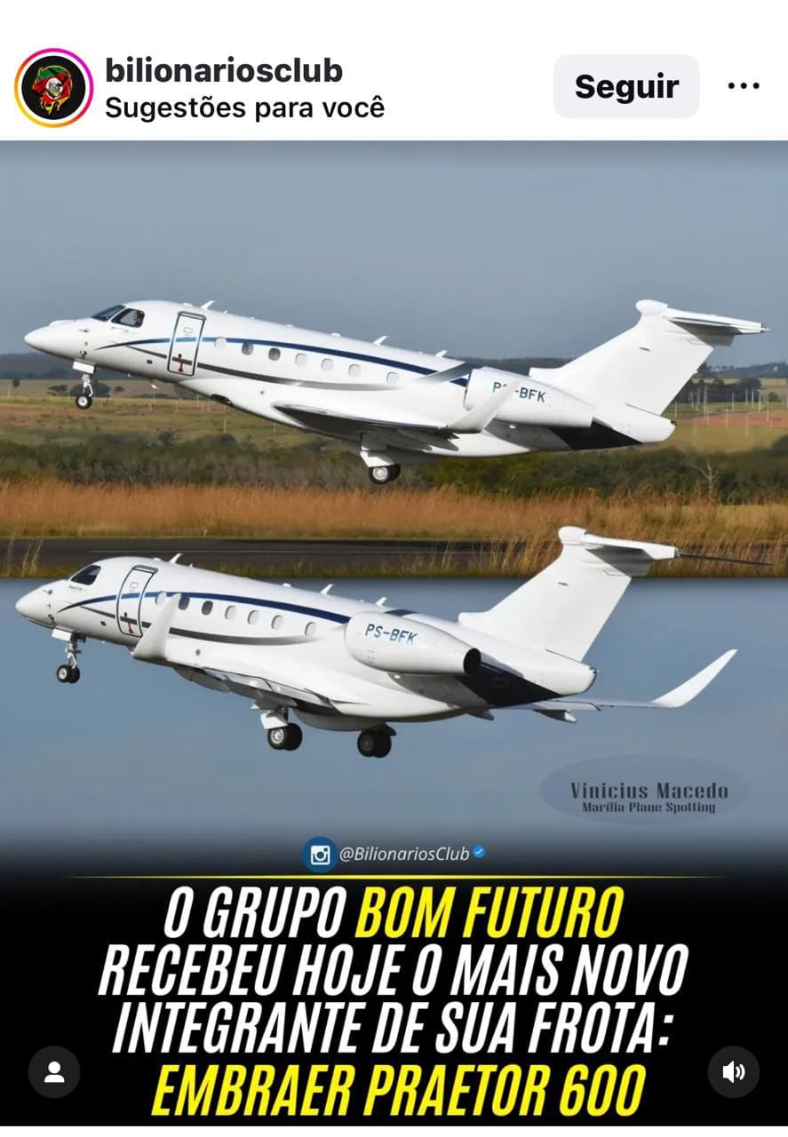 Grupo Bom Futuro adquire jato executivo de até R$ 135 milhões e amplia frota aérea do agronegócio mato-grossense
