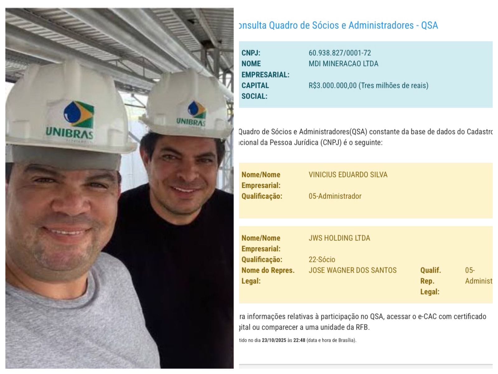Irmão do empresário milionário Cidinho dos Santos entra no ramo da mineração em Nossa Senhora do Livramento