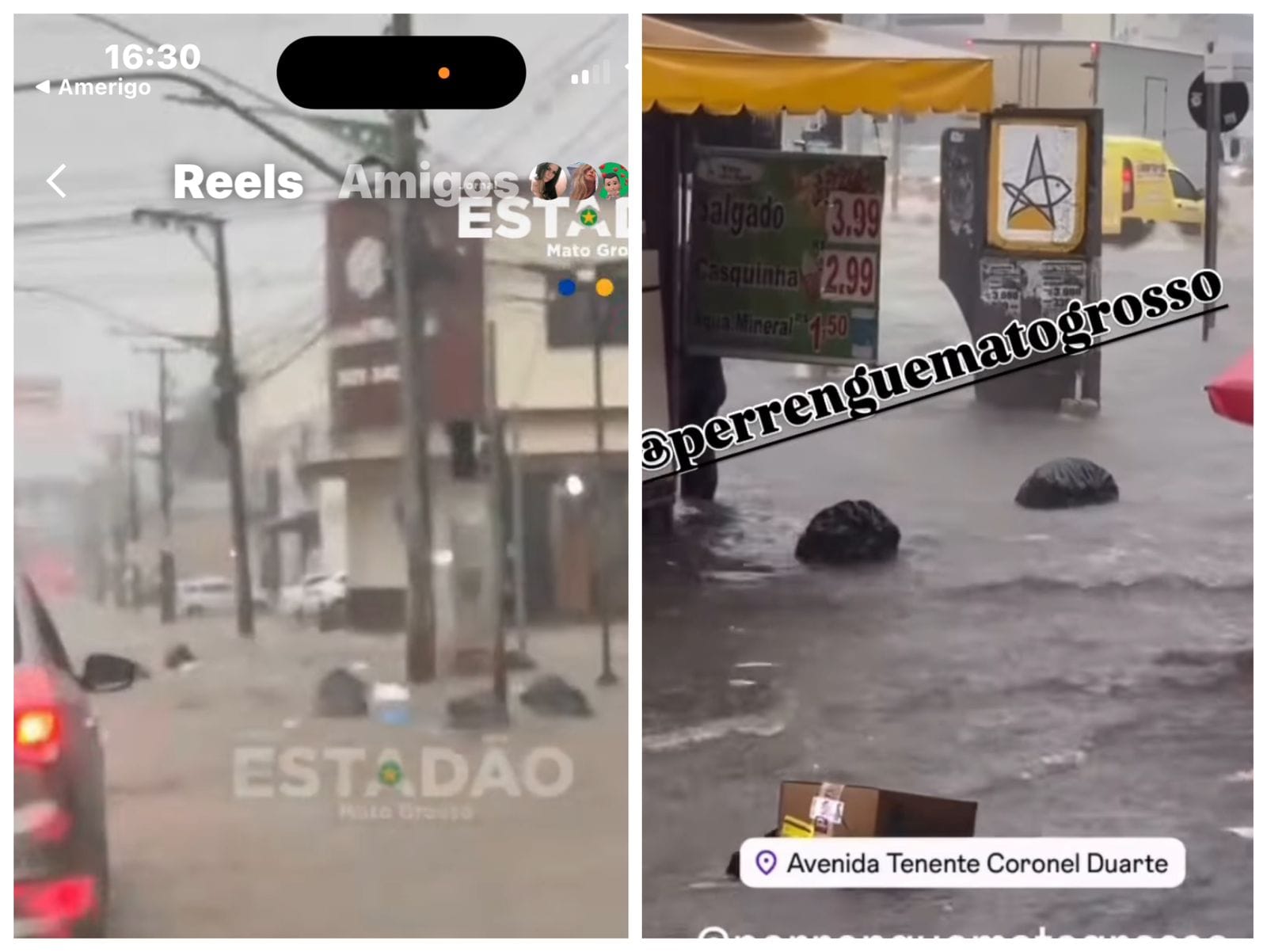 Chuva espalha lixo por Cuiabá e expõe abandono da gestão Abílio: cidade vira rio de sujeira