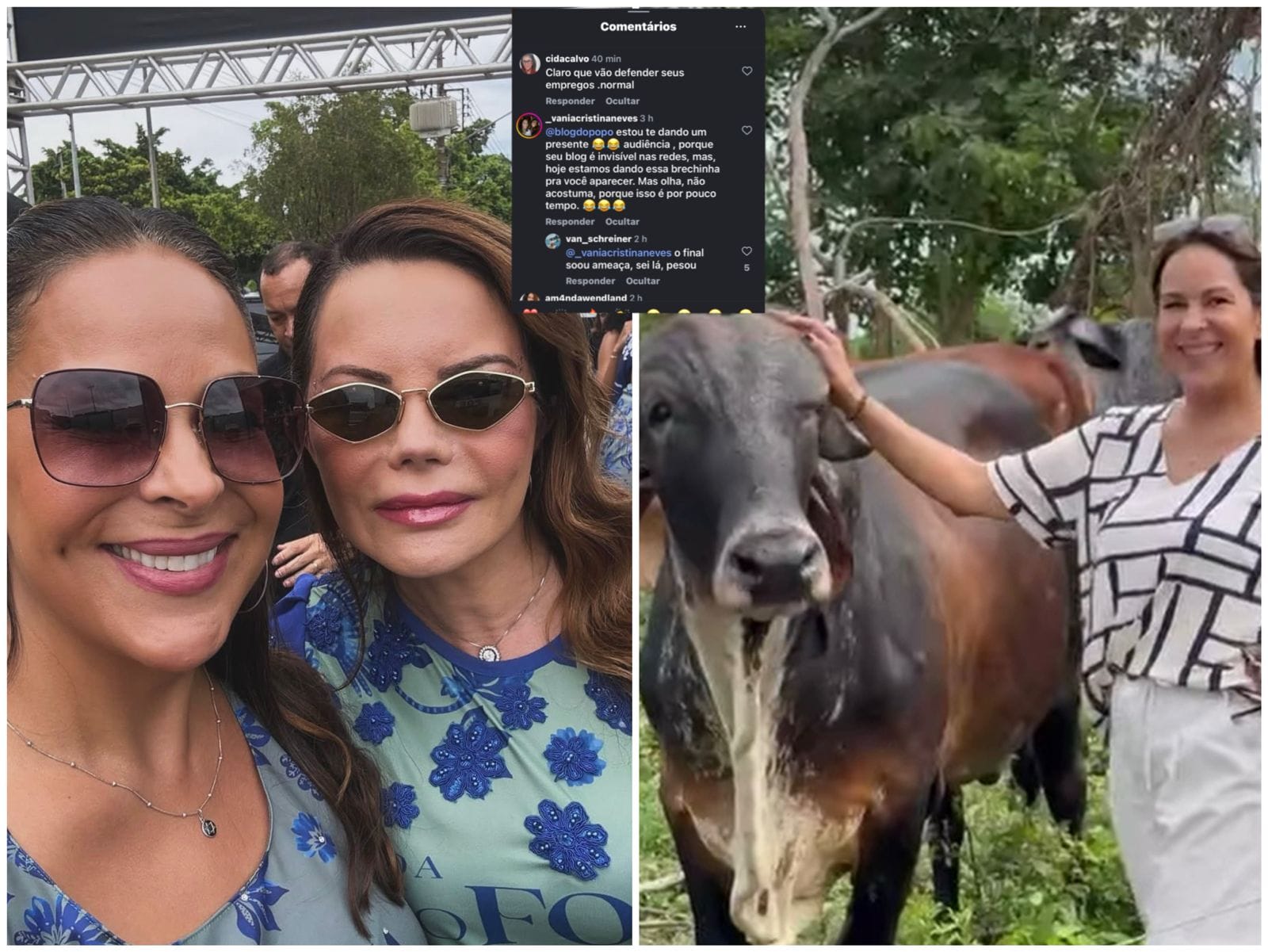Comissionada no governo Mauro Mendes publica comentários em defesa da primeira-dama, critica e ataca o Blog do Popó no Instagram.