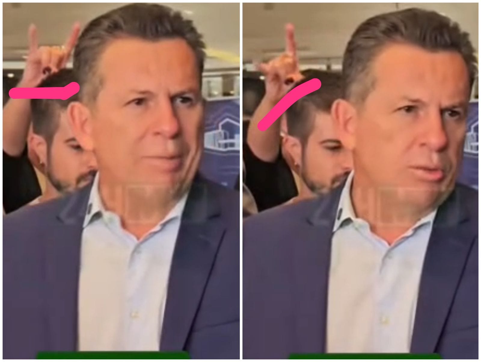 "CHIFRE" ATRÁS DE MAURO MENDES:Assessora comete gafe em coletiva e rouba a cena no meio político