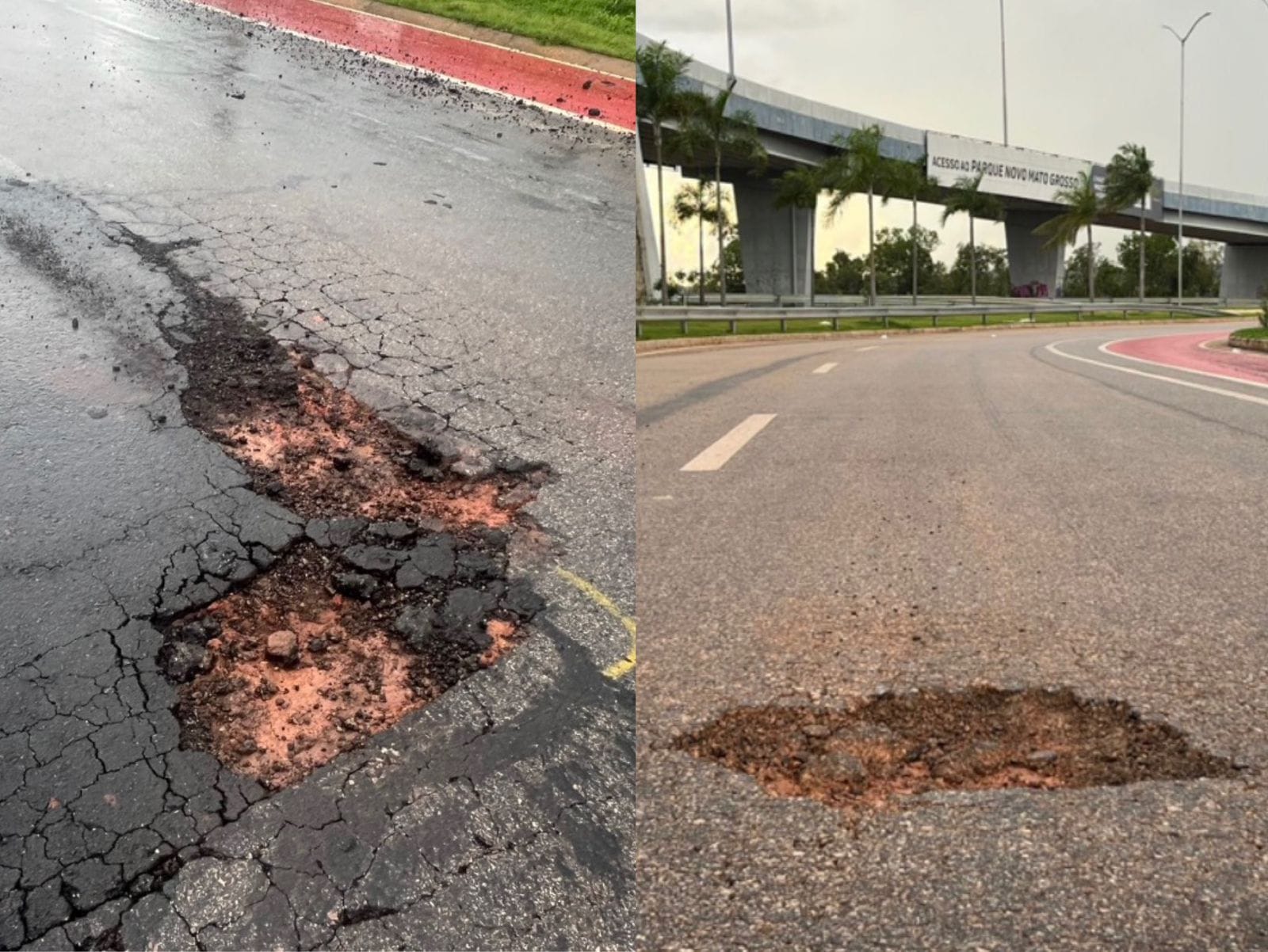 ESCÂNDALO DOS R$ 3 BILHÕES: ASFALTO DO "PARQUE DOS BILIONÁRIOS" JÁ DERRETE EM BURACOS