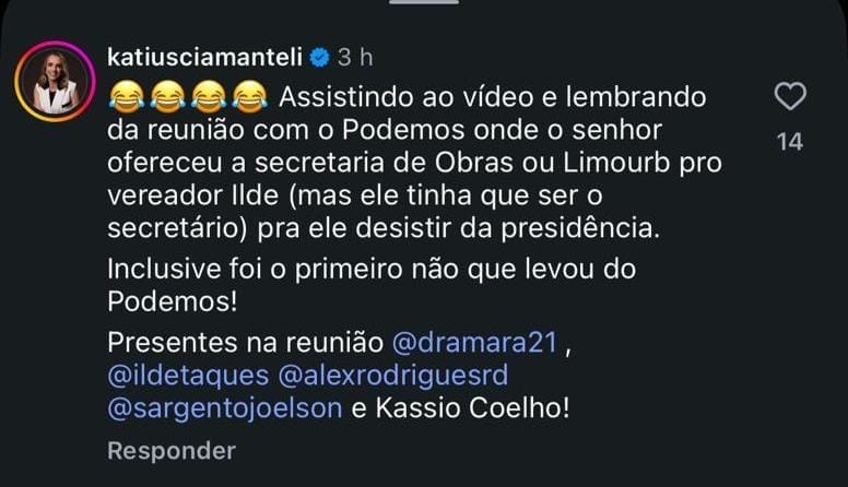 JOGO SUJO - Katiuscia desmente Abilio e revela oferta de secretaria de Obras a Ilde