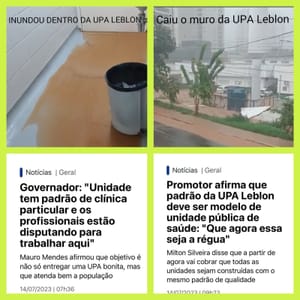 A régua de Mauro e Milton: a UPA que afundou com a primeira chuva