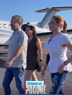Com muito luxo e ostentação, Virginia Mendes usa o avião executivo TURBO-HÉLICE KING AIR do governo para voar 20 minutos até Poconé, a apenas 104 km de Cuiabá