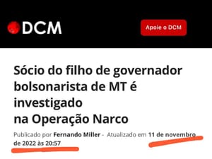 🚨 Sócio de filho do governador de MT em MG já foi investigado por ligação com dinheiro do narcotráfico