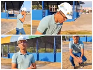 Vereador mostra obra malfeita e inacabada entregue por Abílio Brunini com presença de Pivetta: “Vergonha com o dinheiro do povo”