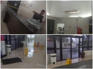 Hospital São Benedito alagado: descaso da gestão Abílio exposto pela primeira chuva forte