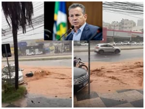 Temporal transforma Av. do CPA em rio e expõe mais uma vez o fiasco do BRT de Mauro Mendes