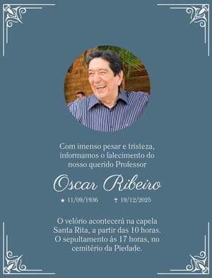 Morre aos 89 anos o professor Oscar Ribeiro
