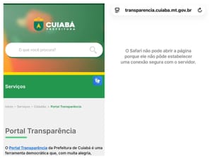 Cidadão às cegas: Portal da Transparência de Cuiabá fica constantemente fora do ar e gera revolta