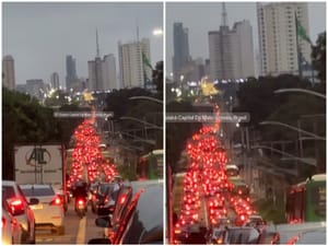 Caos no trânsito e obras do BRT arrastadas na Avenida do CPA levam motoristas e pedestres ao limite do desespero em Cuiabá