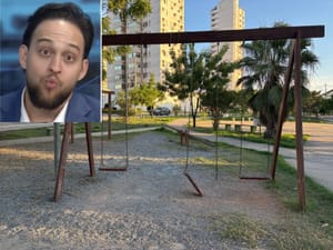 Falta de manutenção em praça do Alvorada faz Felipe Wellaton sofrer duras críticas na Limpurb