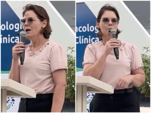 Roda-gigante de R$ 70 milhões e "parque bilionário": Coronel Fernanda detona Mauro Mendes e Pivetta por abandono ao Hospital do Câncer